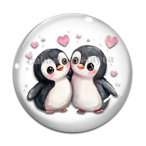 Cabochon pingouin, en résine ou en verre différente taille