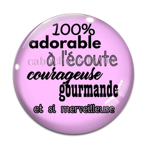 Cabochon 100 °/° adorable, cabochon résine ou verre rond différente taille