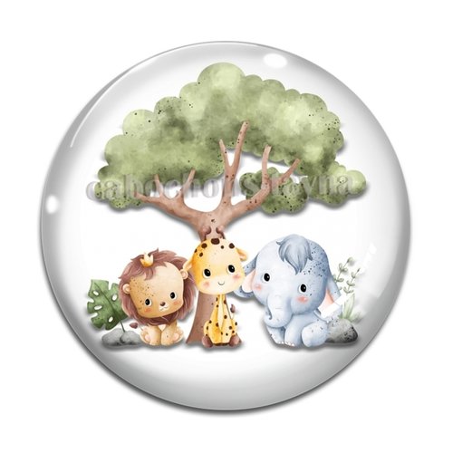 Cabochon animaux enfant, cabochon résine ou verre rond différente taille