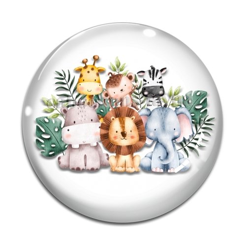 Cabochon animaux enfant, cabochon résine ou verre rond différente taille