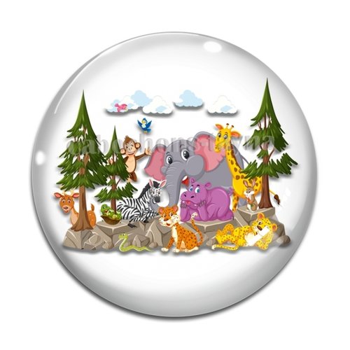 Cabochon animaux enfant, cabochon résine ou verre rond différente taille