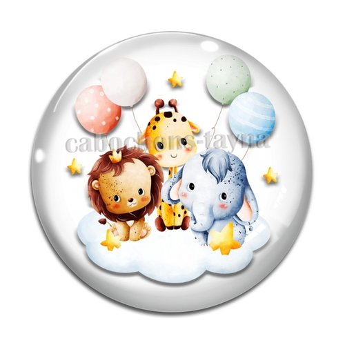 Cabochon animaux enfant, cabochon résine ou verre rond différente taille