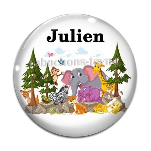 Cabochon personnalisable prénom, cabochon animaux enfant, résine ou verre rond différente taille