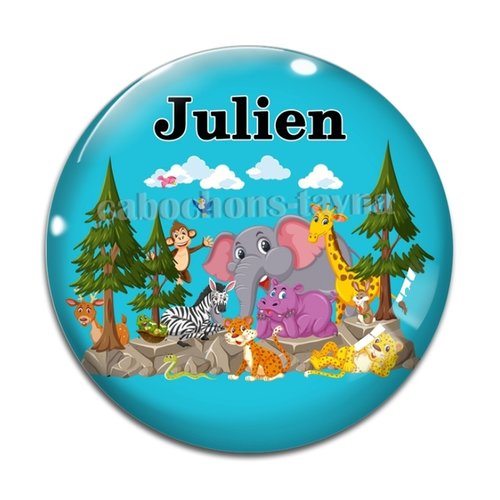 Cabochon personnalisable prénom, cabochon animaux enfant, résine ou verre rond différente taille