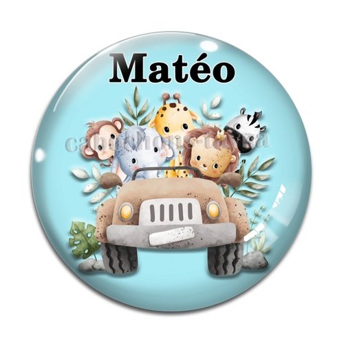 Cabochon personnalisable prénom, cabochon animaux enfant, résine ou verre rond différente taille