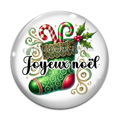 Cabochon botte joyeux noël , cabochon résine, verre rond différente taille