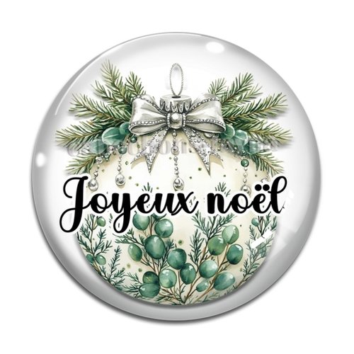 Cabochon boule de noël, cabochon joyeux noël résine ou verre rond différente taille