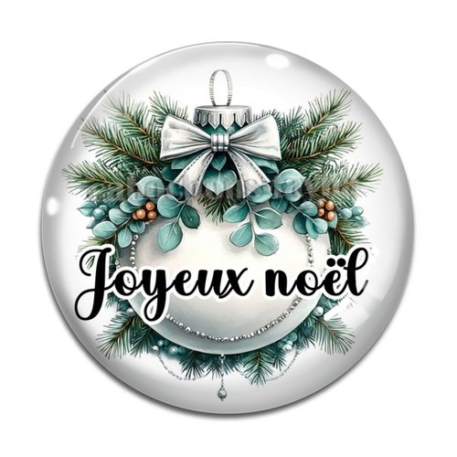 Cabochon boule de noël, cabochon joyeux noël résine ou verre rond différente taille