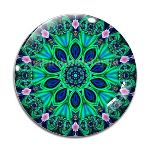 Cabochon mandala, résine ou verre rond différente taille