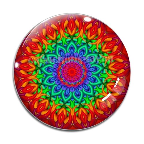 Cabochon mandala, résine ou verre rond différente taille