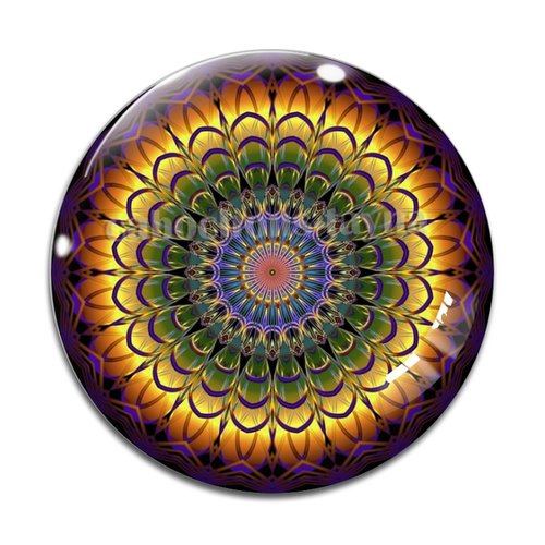 Cabochon mandala, résine ou verre rond différente taille
