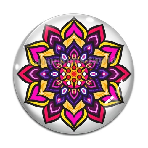 Cabochon mandala, résine ou verre rond différente taille