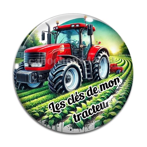 Cabochon les clés de mon tracteur, cabochon résine, verre rond différente taille