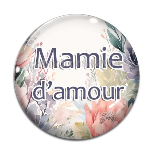 Cabochon mamie d'amour, cabochon résine ou verre rond différente taille