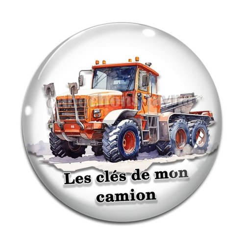 Cabochon les clés de mon camion, cabochon résine, verre rond différente taille