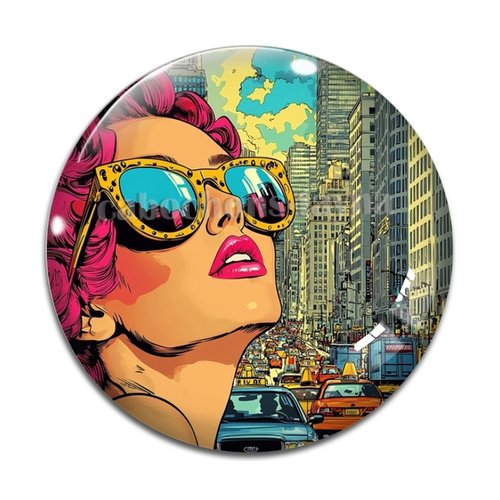 Cabochon fille pop, cabochon résine ou verre rond différente taille
