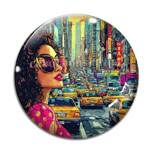 Cabochon fille pop, cabochon résine ou verre rond différente taille