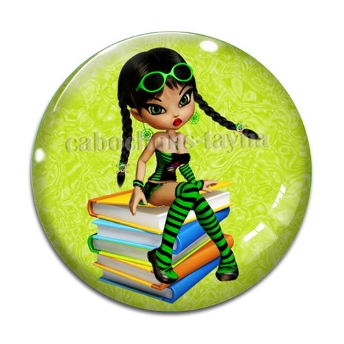 Cabochon fille adolescente, résine ou verre différente taille