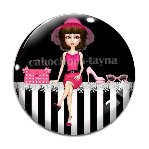 Cabochon fille adolescente, résine ou verre différente taille
