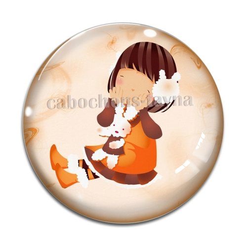 Cabochon petite fille, résine ou verre différente taille