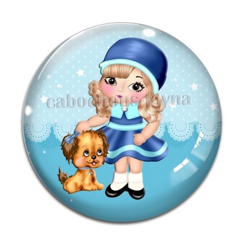 Cabochon petite fille, résine ou verre différente taille