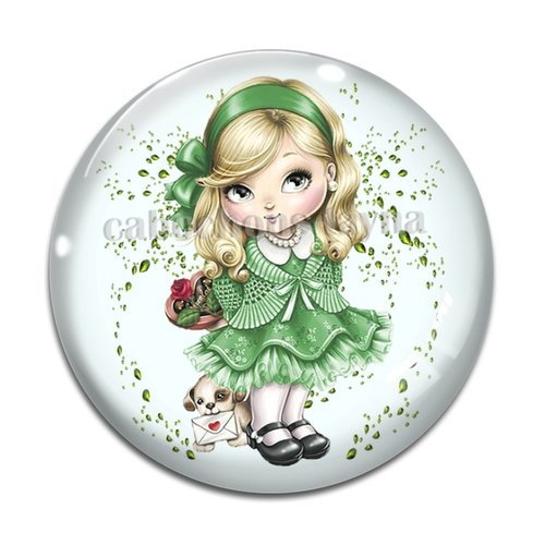 Cabochon petite fille, résine ou verre différente taille