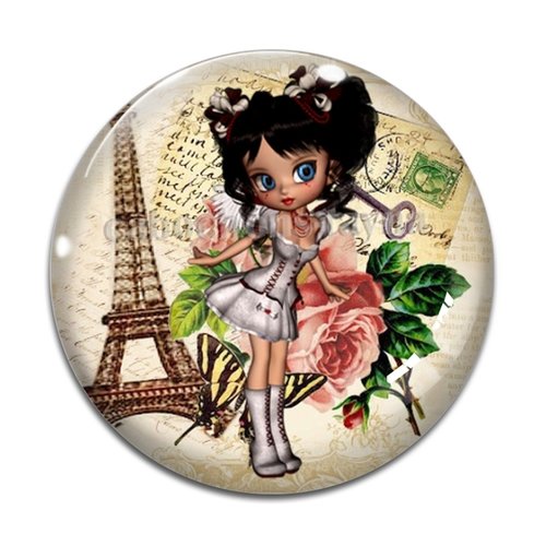 Cabochon fille adolescente, résine ou verre différente taille