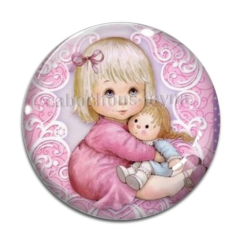 Cabochon petite fille, résine ou verre différente taille