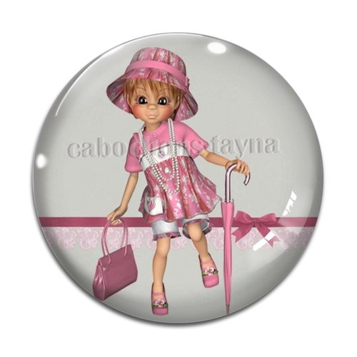 Cabochon petite fille, résine ou verre différente taille