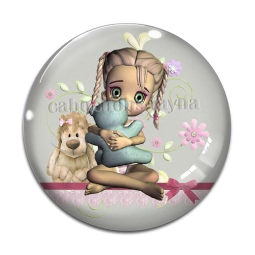 Cabochon petite fille, résine ou verre différente taille
