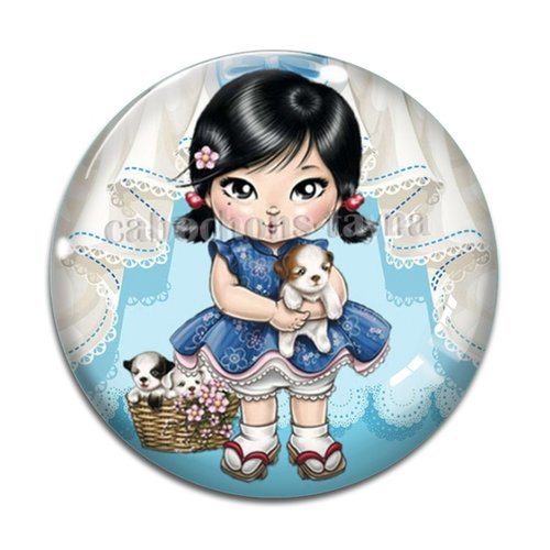 Cabochon petite fille, résine ou verre différente taille