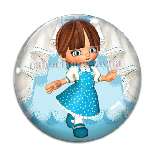 Cabochon petite fille, résine ou verre différente taille