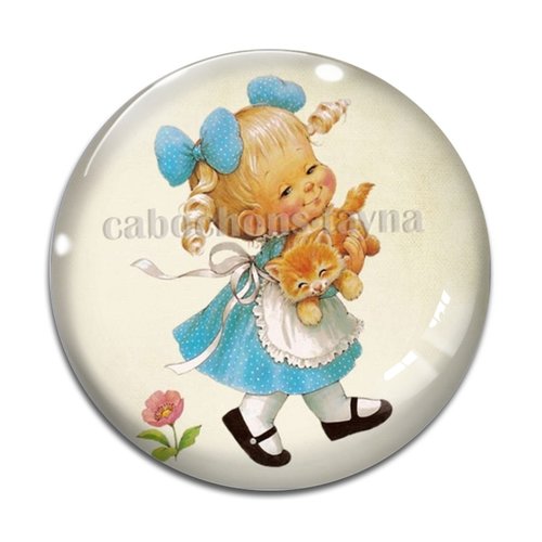 Cabochon petite fille, résine ou verre différente taille