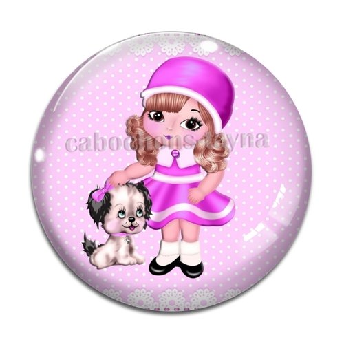 Cabochon petite fille, résine ou verre différente taille