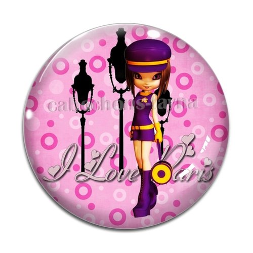 Cabochon fille adolescente, résine ou verre différente taille