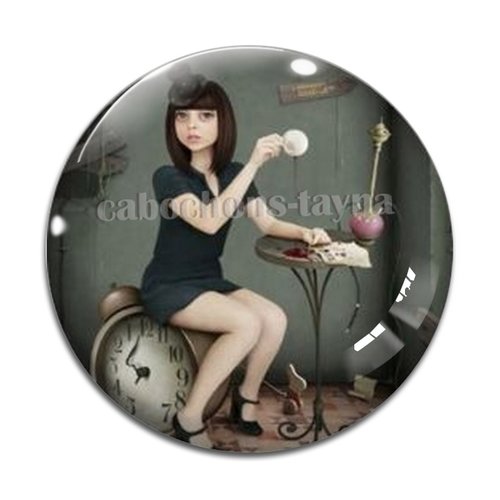 Cabochon fille adolescente, résine ou verre différente taille