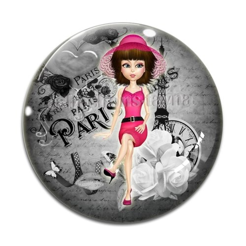 Cabochon fille adolescente, résine ou verre différente taille