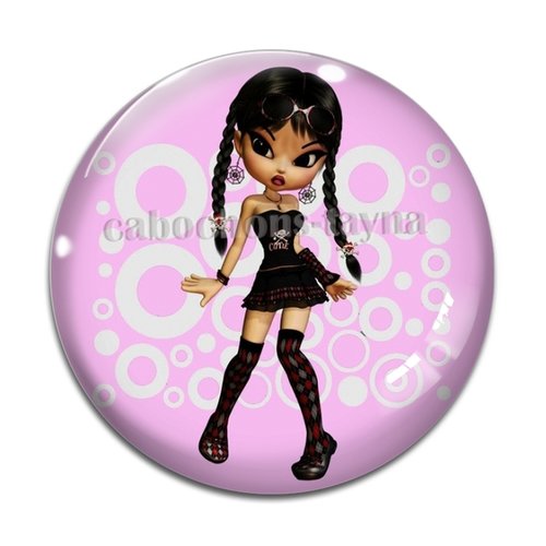 Cabochon fille adolescente, résine ou verre différente taille