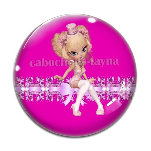 Cabochon fille adolescente, résine ou verre différente taille