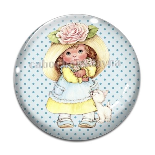 Cabochon petite fille, résine ou verre différente taille