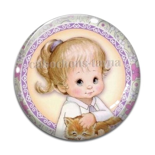 Cabochon petite fille, résine ou verre différente taille