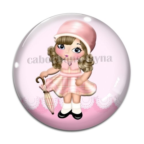 Cabochon petite fille, résine ou verre différente taille