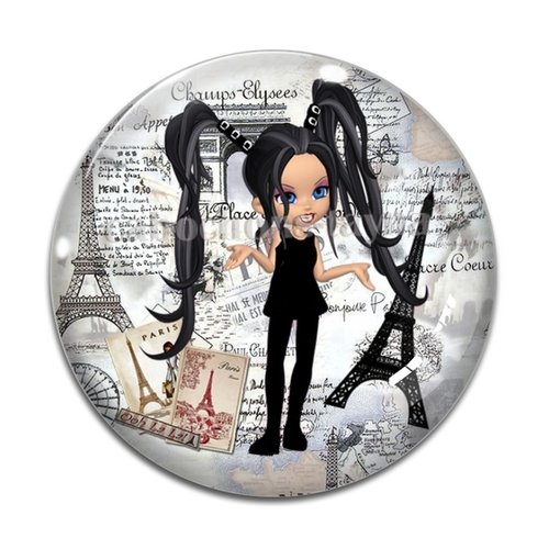 Cabochon fille adolescente, résine ou verre différente taille