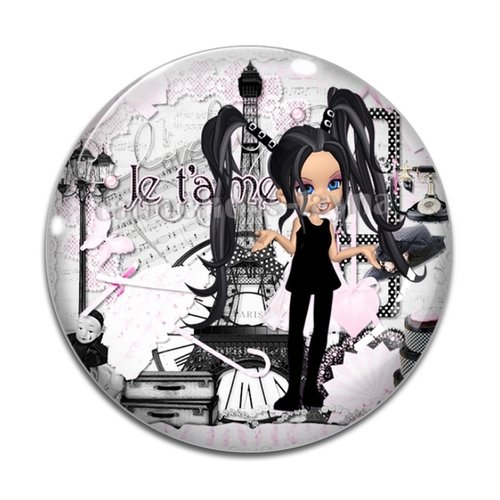 Cabochon fille adolescente, résine ou verre différente taille