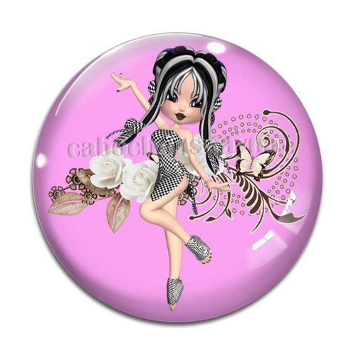 Cabochon fille adolescente, résine ou verre différente taille