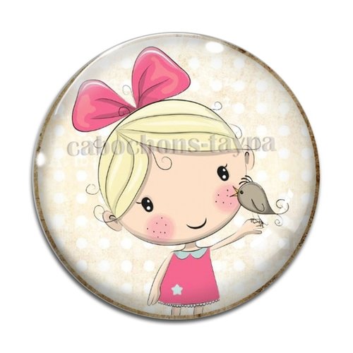Cabochon petite fille, résine ou verre différente taille