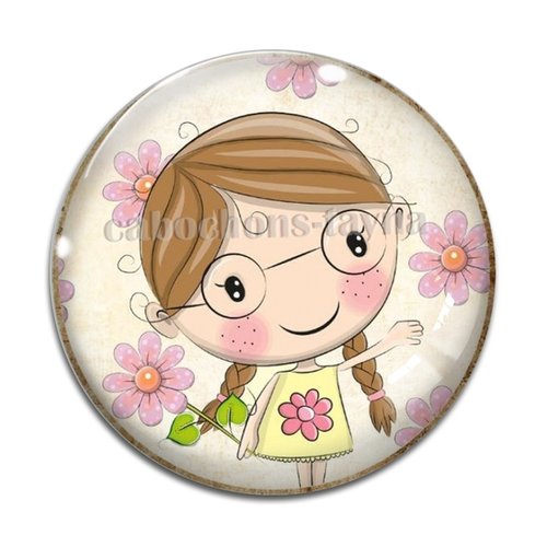 Cabochon petite fille, résine ou verre différente taille