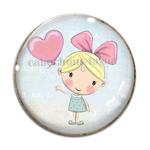 Cabochon petite fille, résine ou verre différente taille