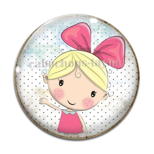 Cabochon petite fille, résine ou verre différente taille