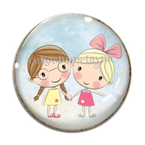 Cabochon petite fille, résine ou verre différente taille
